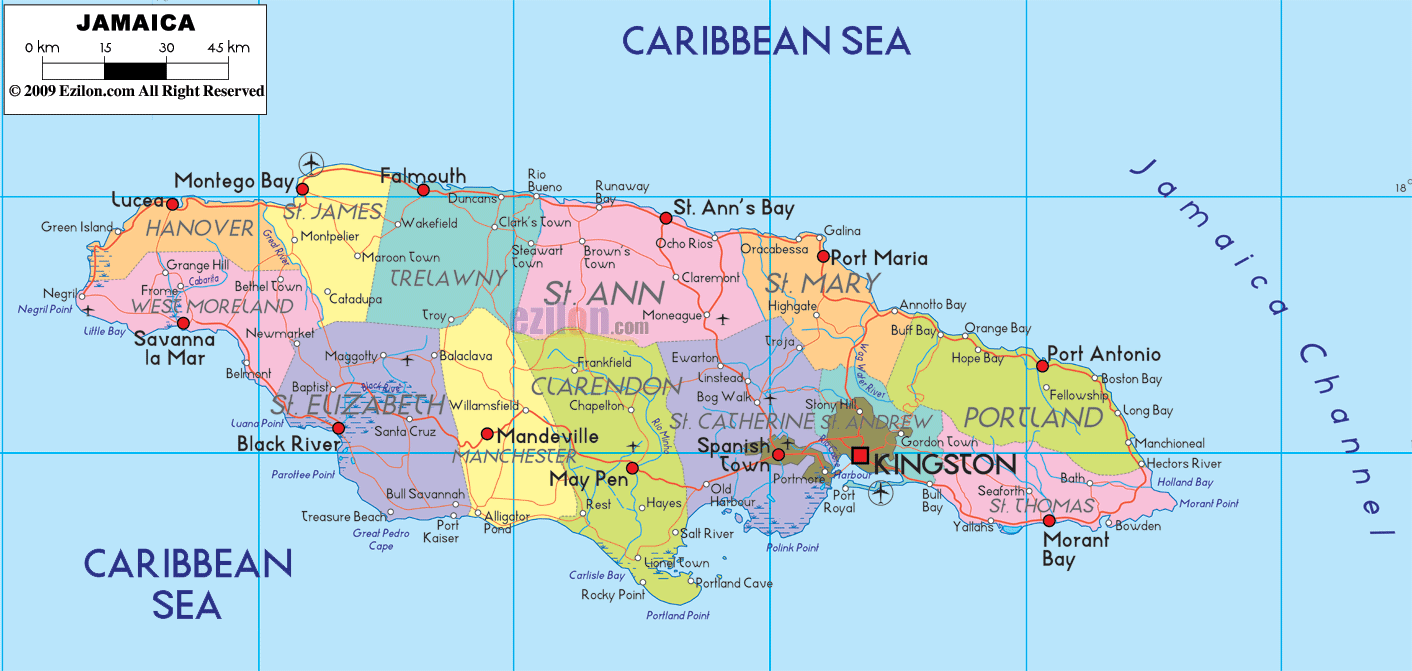 Jamaica map