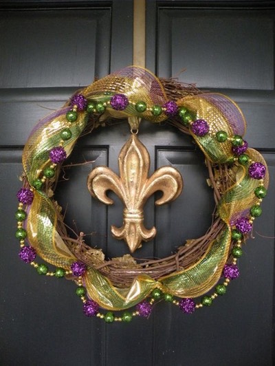 Mardi Gras wreath